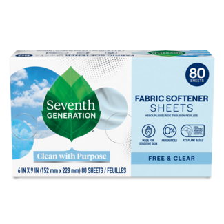 Fabric Softener Sheets - Free and Clear - Front of Box