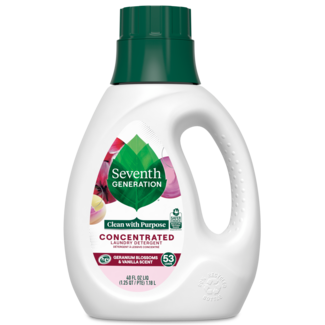 Concentrated Laundry Detergent Geranium Blossom Scent Front of Bottle