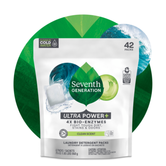 Laundry Packs Power Plus Clean Scent Front of Pouch