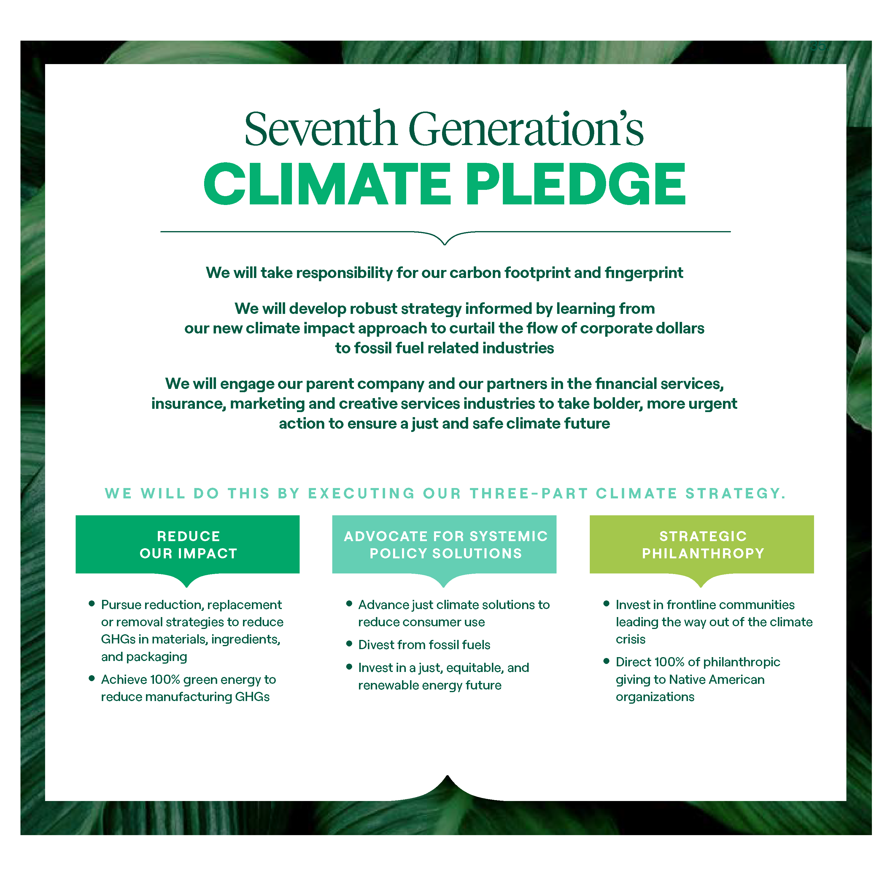 Seventh Generation Climate Impact Report - Climate Pledge